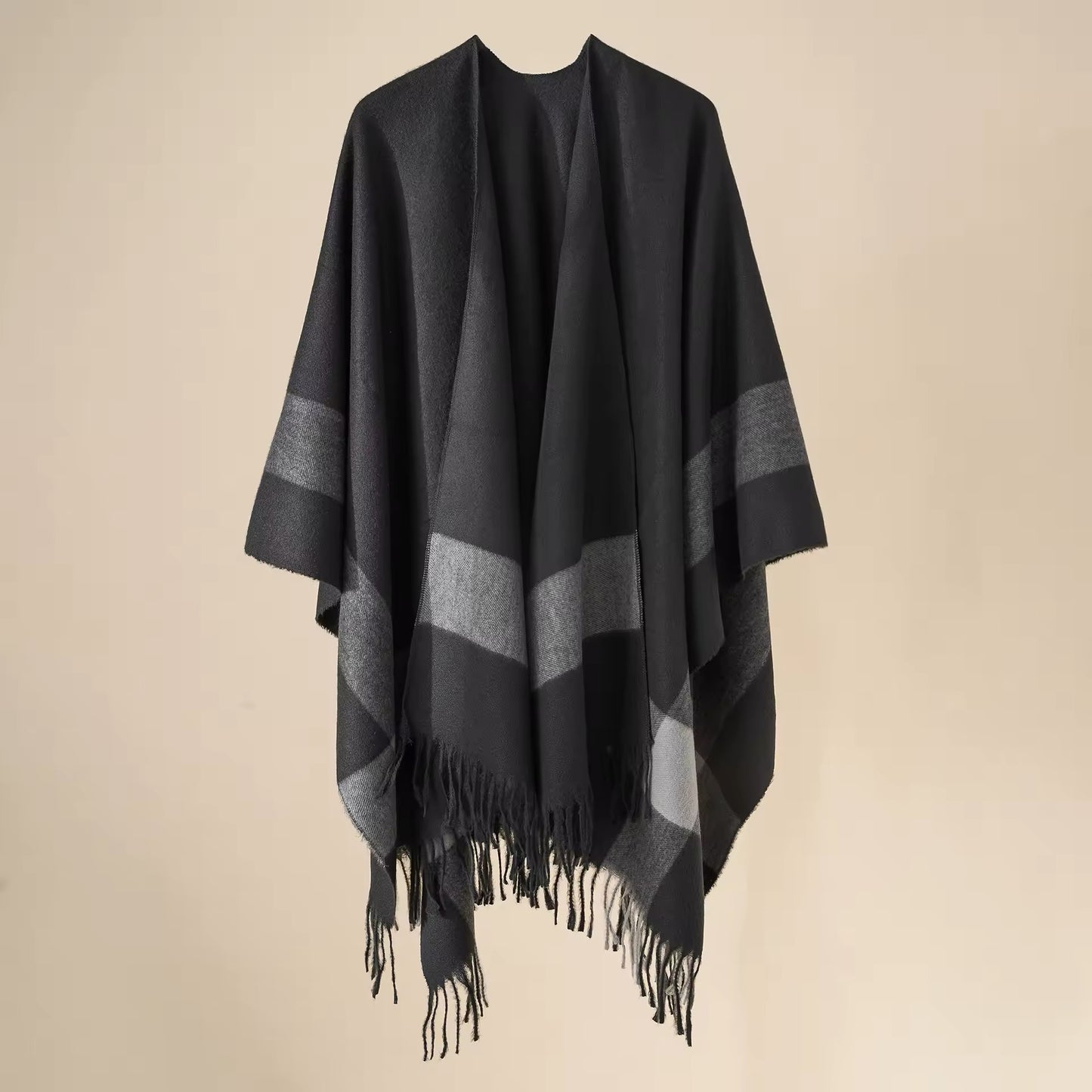 Cashmere Wool Cape Scarf Split Thickened Autumn and Winter Women Cape