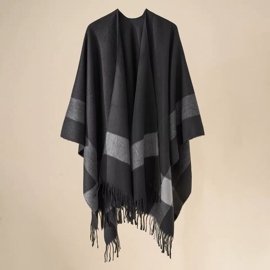 Cashmere Wool Cape Scarf Split Thickened Autumn and Winter Women Cape