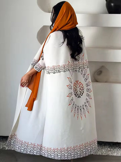 Women Split Abaya Open Front Kaftan Arab Long Robe Women Luxury Abaya