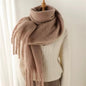 Men Wool & Women Woollen Cashmere Touch Scarf - Warm Fringe Shawl