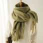 Men Wool & Women Woollen Cashmere Touch Scarf - Warm Fringe Shawl