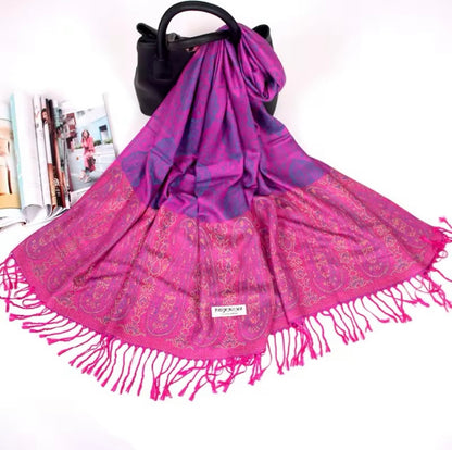 Luxury Women Classic Pashmina Cashmere Touch Scarf - Warm Fringe Pashmina Shaw