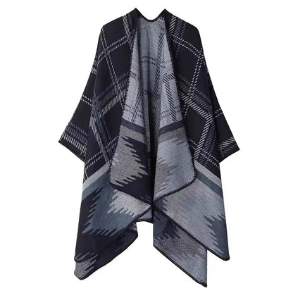 Cashmere Wool Cape Scarf Split Thickened Autumn and Winter Women Cape
