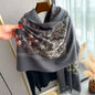 Women Embroidered Scarf Elegant and Versatile for Women Floral Shawl
