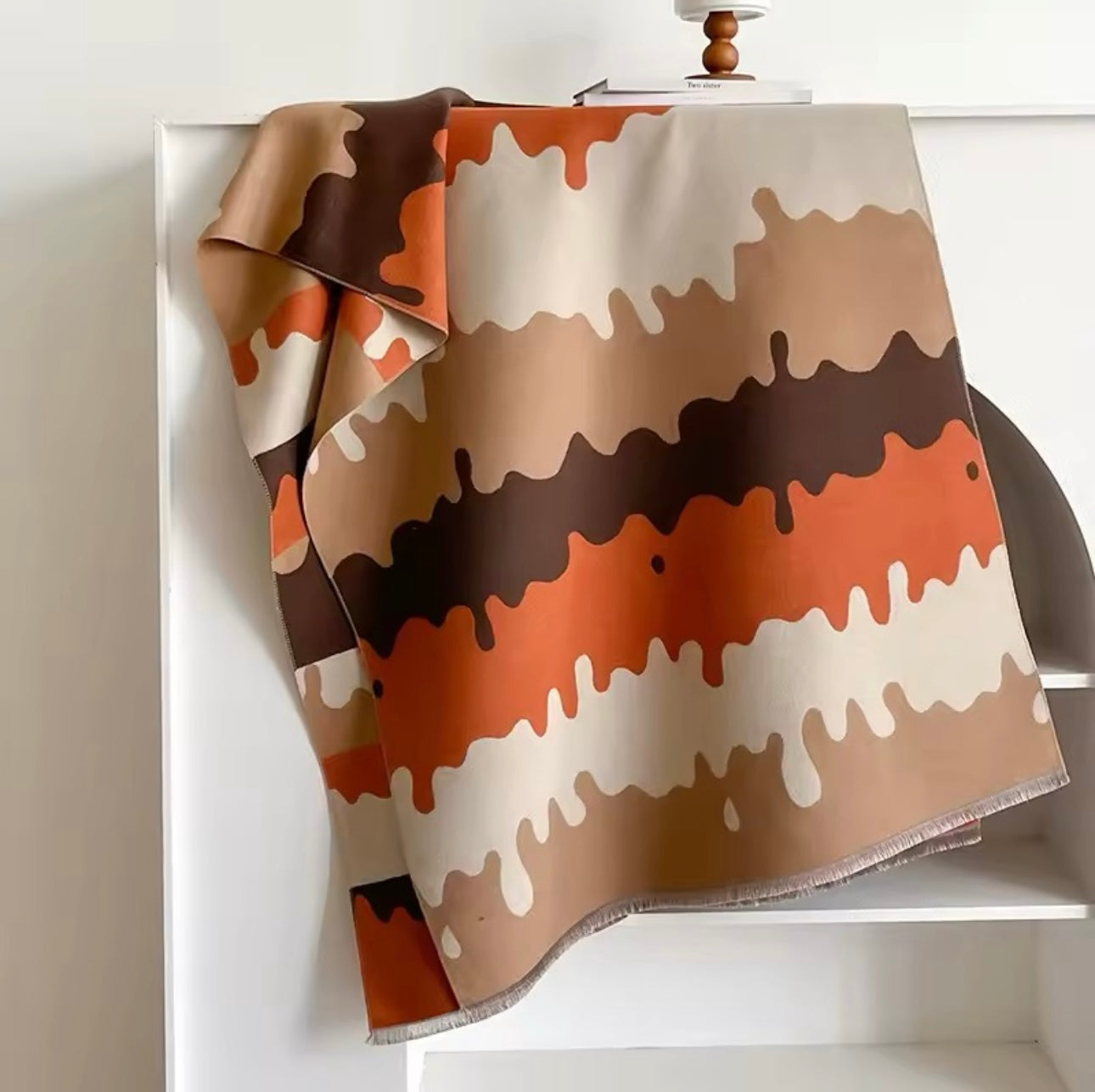 Women Luxurious Cashmere Touch Scarf - Warm Fringe Shawl