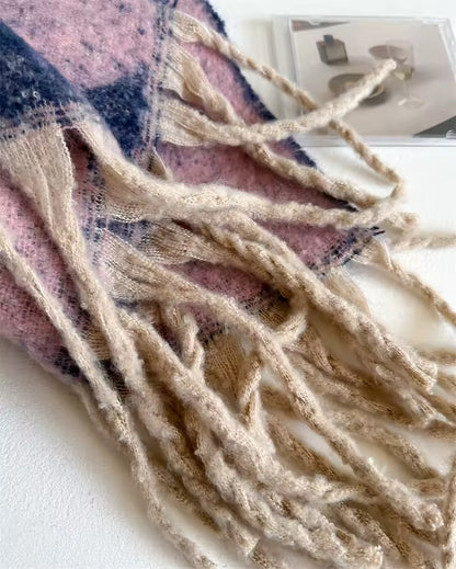 Women Woollen & Men Wool Scarf - Warm Fringe Shaw