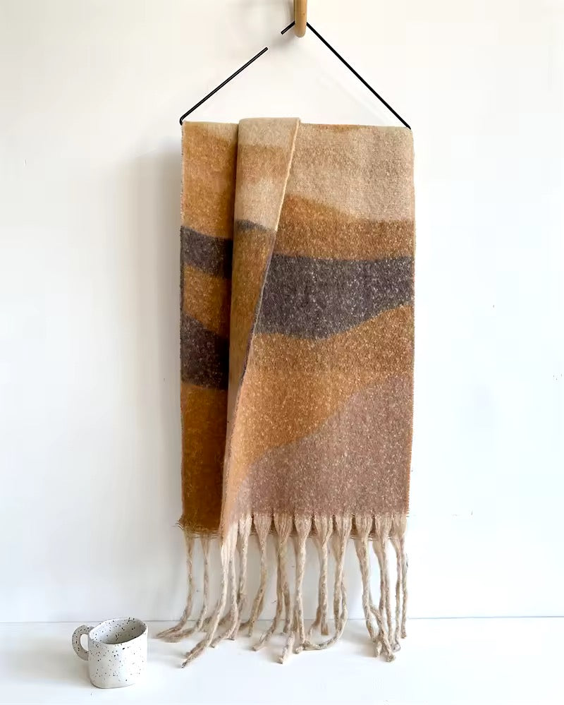 Women Woollen & Men Wool Scarf - Warm Fringe Shaw