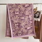 Luxury Women Floral Cashmere Touch Flower Scarf - Warm Fringe Shawl