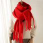 Men Wool & Women Woollen Cashmere Touch Scarf - Warm Fringe Shawl