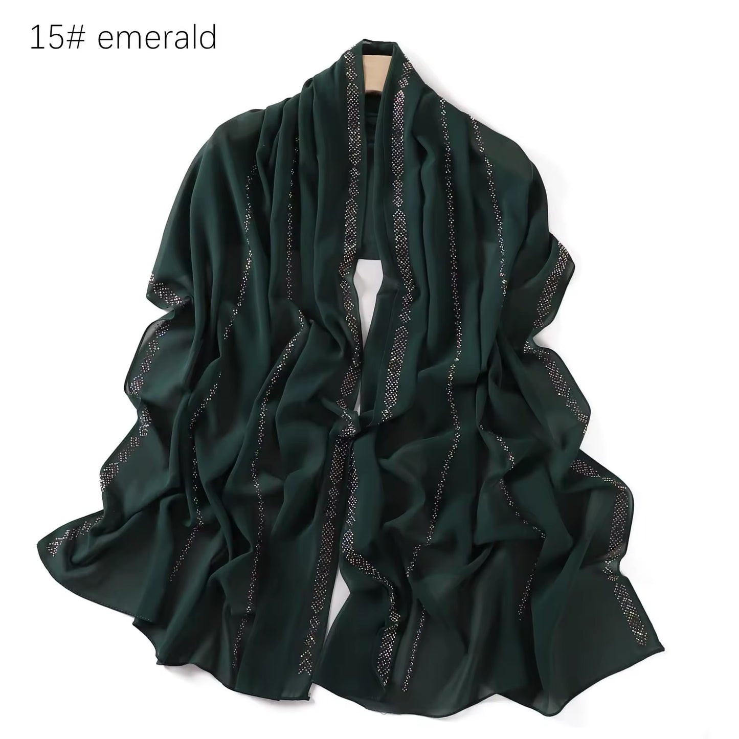 Women Glimmer Shiny Women Hijab Scarf Muslim Long Scarves Light Weight